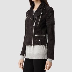 Allsaints Huxley Suede Biker Jacket Size 0